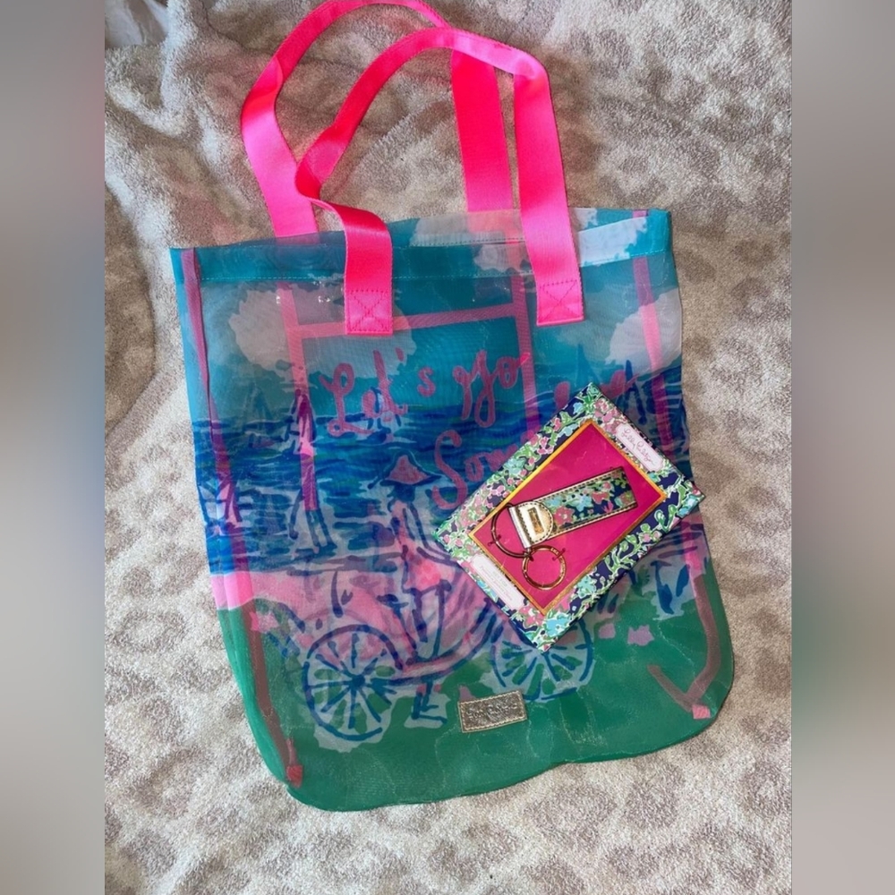 Lilly pulitzer Beach bag and key fob